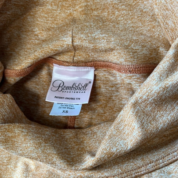 Bombshell Sportswear Thigh-Highs Legging, Size XS, Tan color with white stripes - Picture 3 of 3